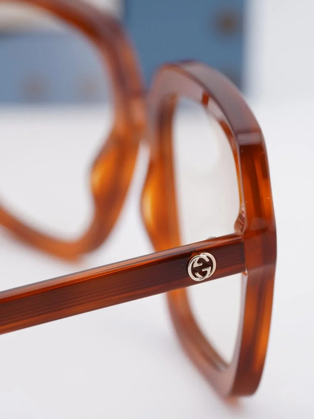 Gucci GG1318S 001 Square Sunglasses - Havana / Clear to Brown Photochromic